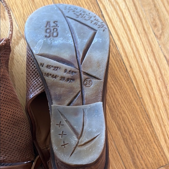 A.S. 98 sz EU 38 US 7.5 Kenya Brown Leather Women's Sandals 2” heel great cond - Picture 9 of 9